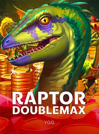 ภาพหน้าปกเกมสล็อตไดโนเสาร์ Raptor Doublemax จาก Yggdrasil